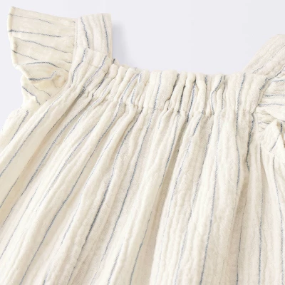 Baby Girls' Striped Gauze Long Legged Romper - Cloud Island™ Cream 2 Baby Girls' Striped Gauze Long Legged Romper - Cloud Island™ Cream - Image 2