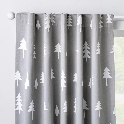 Blackout Curtain Panel Trees - Cloud Island Gray 5 Blackout Curtain Panel Trees - Cloud Island Gray - Image 5