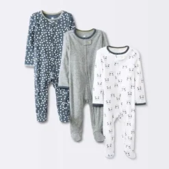 Baby Boys' 3pk Pandas Zip-Up Sleep N' Play - Cloud Island™ Heather Gray -Cloud Island GUEST 0e627b77 fdb2 4bca ab84 113865f2213d