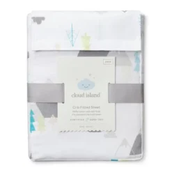 Fitted Crib Sheet Mountains - Cloud Island™ White