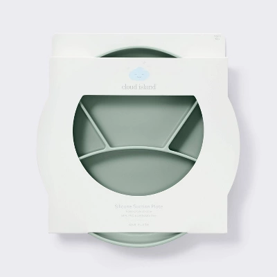 Silicone Suction Divided Plate - Green - Cloud Island™ 2 Silicone Suction Divided Plate - Green - Cloud Island™ - Image 2