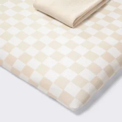 Fitted Play Yard Jersey Sheet - Cream Checks - 2pk - Cloud Island™ 7 Fitted Play Yard Jersey Sheet - Cream Checks - 2pk - Cloud Island™ -Cloud Island GUEST 14936925 bda5 4066 be44 425c94a75b07