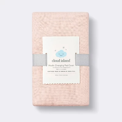Muslin Changing Pad Cover - Pink - Cloud Island™ 2 Muslin Changing Pad Cover - Pink - Cloud Island™ - Image 2