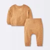 Baby Boys' 2pc Graphic Sweatshirt & Jogger Pants Set - Cloud Island™ Light Brown