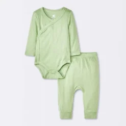 Baby 2pc Neutral Pointelle Top & Bottom Set - Cloud Island™ Green -Cloud Island GUEST 2111f6ef ea90 4ffc 92fe 34c5401769fc