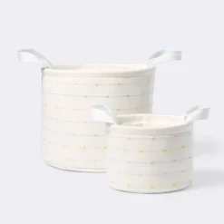 Medium Round Bin With Slub Stitching - Cream - Cloud Island™ -Cloud Island GUEST 27ed1374 de1b 4c7e 9f44 558d139f4400