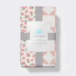 Fitted Jersey Crib Sheet - Ditsy Rose - 2pk - Cloud Island™ -Cloud Island GUEST 2e691647 7c64 4504 a427 1ce9fb76376c