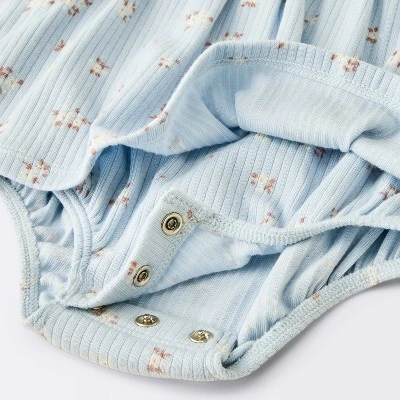 Baby Girls' Floral Skirted Bodysuit - Cloud Island™ Blue 3 Baby Girls' Floral Skirted Bodysuit - Cloud Island™ Blue - Image 3