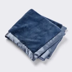 Solid Satin Edge Plush Baby Blanket - Blue Steel - Cloud Island™ -Cloud Island GUEST 303dfe91 c513 4713 961b cb5d13d4270e