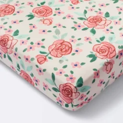 Cotton Fitted Crib Sheet - Large Floral Blooms - Cloud Island™ -Cloud Island GUEST 30de2621 c761 4ffe bf27 cdf206829525