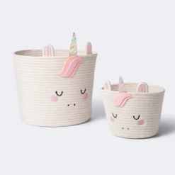 Coiled Rope Forest Animal Small Round Storage Basket - Unicorn - Cloud Island™ -Cloud Island GUEST 3194f202 a8f6 4b11 ba71 c925a6018518