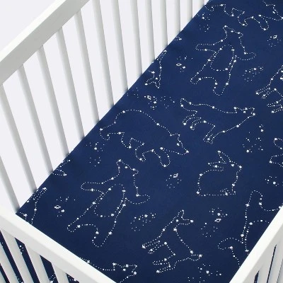 Fitted Crib Sheet Constellation - Cloud Island™ Navy 2 Fitted Crib Sheet Constellation - Cloud Island™ Navy - Image 2