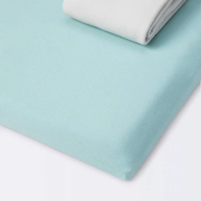 Fitted Play Yard Jersey Sheet - Cloud Island™ - Light Green/Gray - 2pk 3 Fitted Play Yard Jersey Sheet - Cloud Island™ - Light Green/Gray - 2pk - Image 3