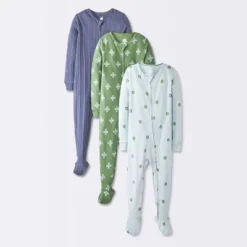 Baby Boys' 3pk Bears Tight Fit Sleep N' Play - Cloud Island™ Blue/Green -Cloud Island GUEST 35f8ea13 9f74 49e0 97e9 2a473bf07e67