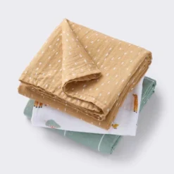 Muslin Swaddle Baby Blanket - Safari Dashes - 3pk - Cloud Island™ -Cloud Island GUEST 3e56a8f2 186c 4ca3 8bd6 c95fde9fbea8