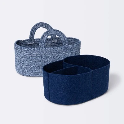 Coiled Rope Diaper Caddy With Dividers - Cloud Island™ Navy 2 Coiled Rope Diaper Caddy With Dividers - Cloud Island™ Navy - Image 2
