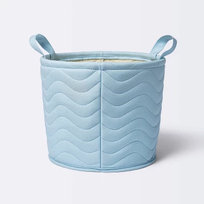 Quilted Fabric Medium Round Storage Basket - Cloud Island™ 4 Quilted Fabric Medium Round Storage Basket - Cloud Island™ - Image 4
