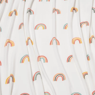 Polyester Rayon Jersey Swaddle - Cloud Island™ Rainbows 2 Polyester Rayon Jersey Swaddle - Cloud Island™ Rainbows - Image 2