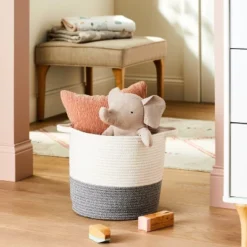 Coiled Rope Bin With Color Band - Cloud Island™