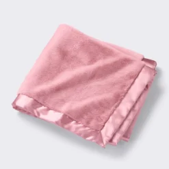 Solid Satin Edge Plush Blanket - Mauve - Cloud Island™ -Cloud Island GUEST 47acd16e 7806 4917 8c43 dc0950594b99