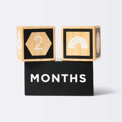 Milestone Blocks - Black And White - Cloud Island™ 2 Milestone Blocks - Black And White - Cloud Island™ - Image 2