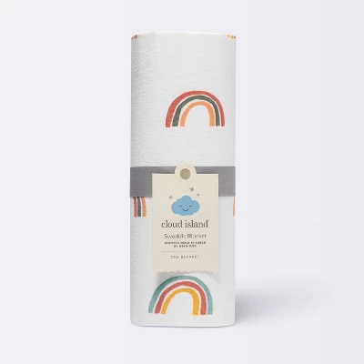 Polyester Rayon Jersey Swaddle - Cloud Island™ Rainbows 3 Polyester Rayon Jersey Swaddle - Cloud Island™ Rainbows - Image 3