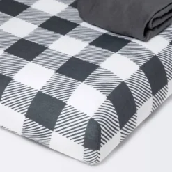 Fitted Playyard Jersey Sheet Gingham - Cloud Island™ - Gray - 2pk -Cloud Island GUEST 4b10afd3 9699 4a8d 9d16 f21ad3b57e51