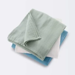 Muslin Swaddle Baby Blanket - Blue Neutrals - 3pk - Cloud Island™ -Cloud Island GUEST 55463c61 627d 4347 a65b 0aed92004115