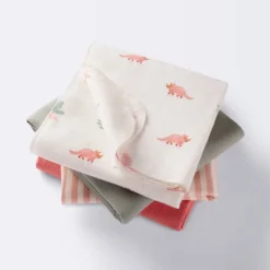 Flannel Baby Blanket - Coral Dinosaurs - 4pk - Cloud Island™ -Cloud Island GUEST 577ac30d 2cac 4991 a88c 966439ec940d