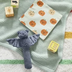 Bat Halloween Crinkle Paper + Rattle Baby Toy Set - 2pk - Cloud Island™