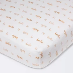 Flannel Fitted Crib Sheet Hello Script - Cloud Island™ -Cloud Island GUEST 5aaad789 aa60 4d51 822b ef5c3c5a98a2