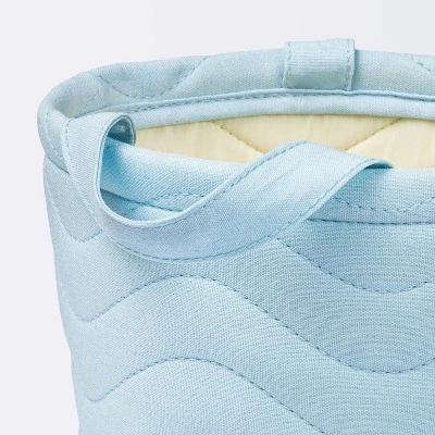 Quilted Fabric Small Round Storage Basket - Blue - Cloud Island™ 2 Quilted Fabric Small Round Storage Basket - Blue - Cloud Island™ - Image 2