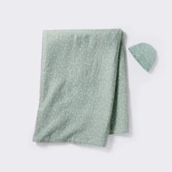 Hospital Muslin Swaddle And Hat Gift Set - 2ct - Green - Cloud Island™ -Cloud Island GUEST 5c9b3fa2 d1e7 4c7d 85f1 e315a40c1f90