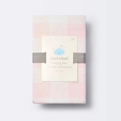 Polyester Rayon Fitted Crib Sheet - Pink Gingham - Cloud Island™ 3 Polyester Rayon Fitted Crib Sheet - Pink Gingham - Cloud Island™ - Image 3