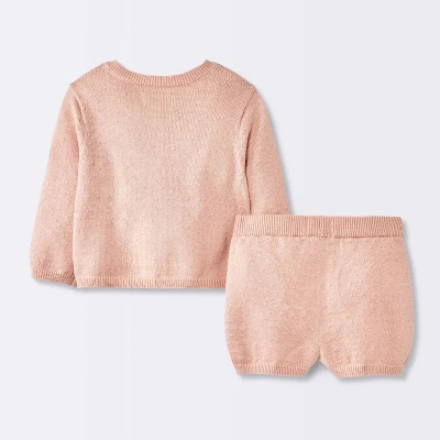Baby Girls' 2pc Pointelle Sweater Set - Cloud Island™ Pink -Cloud Island GUEST 60a81868 fc75 4714 aae2 a54d32ad3b5a