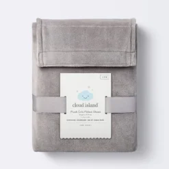 Plush Polyester Spandex Fitted Crib Sheet - Solid Gray - Cloud Island™ -Cloud Island GUEST 66f72d53 97b8 4ef0 a7ab 2d89750198d3