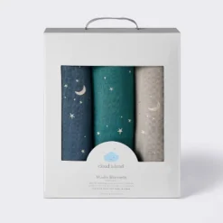 Muslin Swaddle Baby Blanket - Cool Metallic - 3pk - Cloud Island™ -Cloud Island GUEST 680d0ea9 d964 4b15 8100 4e6cac93e487