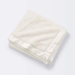 Solid Satin Edge Plush Baby Blanket - Cream - Cloud Island™ -Cloud Island GUEST 7094c5e8 38fc 412b befd 2353c5593067