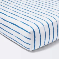 Fitted Crib Sheet Stripe - Navy/White - Cloud Island™ -Cloud Island GUEST 719325b4 3f11 403b 8389 521c3aecf77a