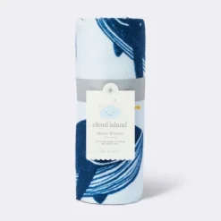 Muslin Swaddle Blanket Whales - White/Blue - Cloud Island™ -Cloud Island GUEST 7aa6ce78 e582 4870 8107 e45f786f6e91