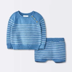 Baby Boys' Striped Sweater Set - Cloud Island™ Blue -Cloud Island GUEST 7aae24ea 68dc 4b2c 8b48 9df674b887f8