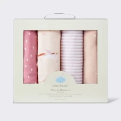 Flannel Baby Blankets - Unicorns - 4pk - Cloud Island™ -Cloud Island GUEST 7bcc2c17 db37 4cce b88b 82ef2baa68b6