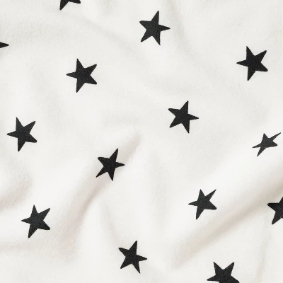Flannel Fitted Crib Sheet Stars - Cloud Island™ - Cream/Black 3 Flannel Fitted Crib Sheet Stars - Cloud Island™ - Cream/Black - Image 3