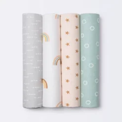 Flannel Baby Blankets Rainbow - Cloud Island™ 4pk -Cloud Island GUEST 7e6e6d41 5d19 4627 bade d95e01d221dc