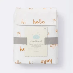 Flannel Fitted Crib Sheet Hello Script - Cloud Island™ -Cloud Island GUEST 80d6e418 5617 46b1 a0aa 31ef3d9550b8