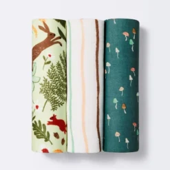 Muslin Swaddle Blanket Fauna - Pink/Green/Tan - 3pk - Cloud Island™ -Cloud Island GUEST 8818075f 4502 488c ad47 41d9db576868
