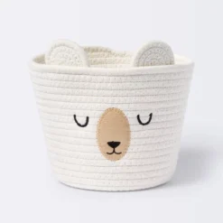 Small Tapered Round Coiled Rope Round Basket Sleepy Bear - Cloud Island™ -Cloud Island GUEST 89660235 cf7c 4521 b5e1 187fbb70664a