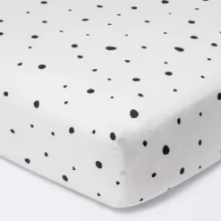 Fitted Crib Sheet Scatter Dot - Cloud Island™ - Black/Cream -Cloud Island GUEST 90412edc 7683 4a33 b8e9 8a122484c847