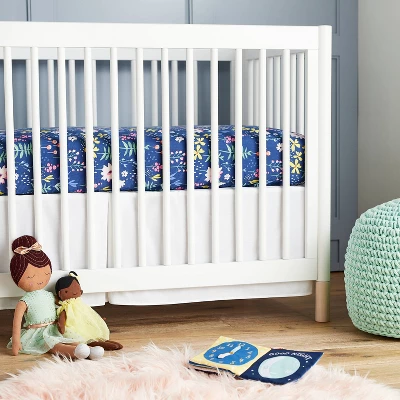 Fitted Crib Sheet Wildflower Dark - Cloud Island™ Navy Floral 1 Fitted Crib Sheet Wildflower Dark - Cloud Island™ Navy Floral