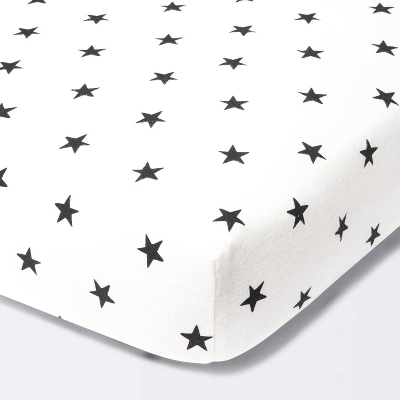 Flannel Fitted Crib Sheet Stars - Cloud Island™ - Cream/Black 5 Flannel Fitted Crib Sheet Stars - Cloud Island™ - Cream/Black - Image 5